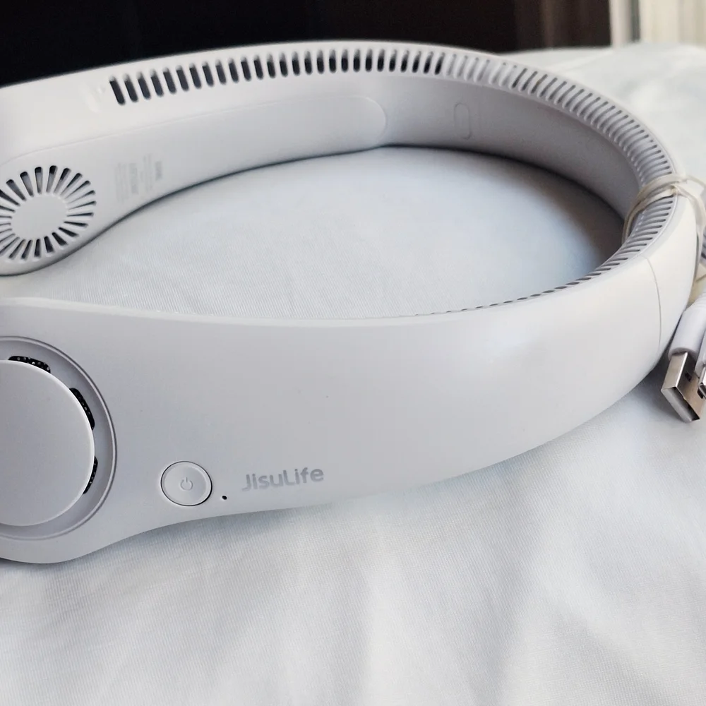 NEW! JISULIFE Portable Neck Fan, Hands-Free Bladeless, 5 Speeds, Rechargable